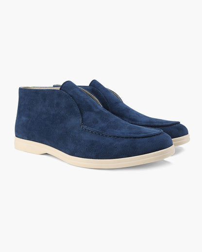 Caelim - Mocasín slip-on de ante para hombre, corte medio