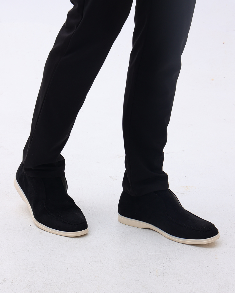 Caelim - Mocasín slip-on de ante para hombre, corte medio