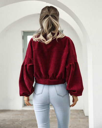 Virelda – Giacca Corta da Donna con Aspetto a Velluto a Coste