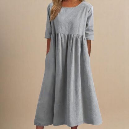 Women Relaxed Fit Casual Midi Dress with Pockets Summer - Image 8