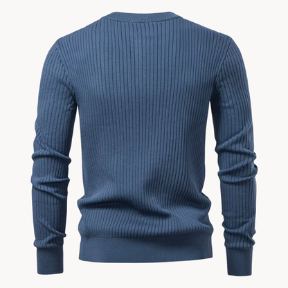 Grayson – Pull côtelé à col tunisien pour homme