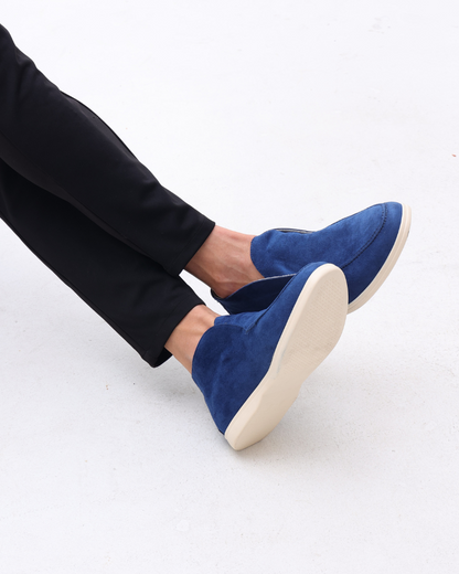 Caelim - Mocasín slip-on de ante para hombre, corte medio