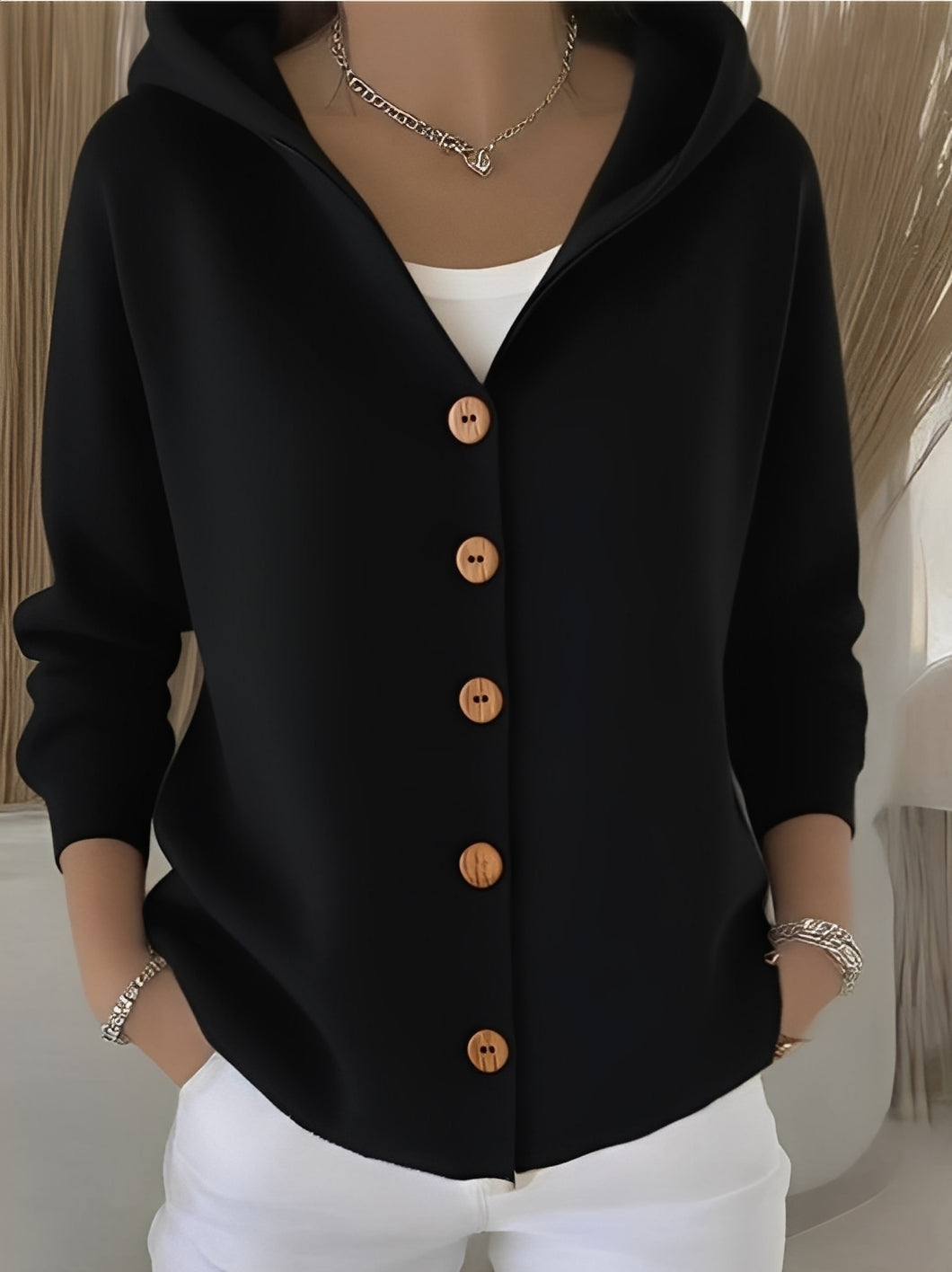 Fiona – Women’s Cozy Long Sleeve Knit Cardigan with Hood