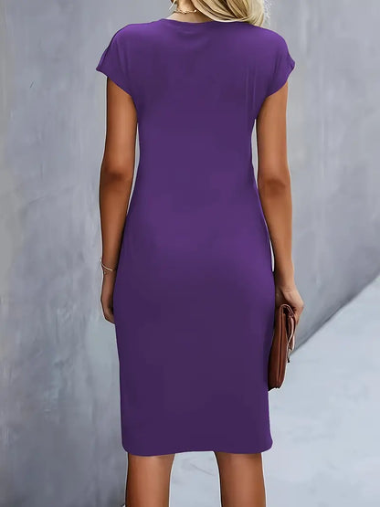 Katia – Vestido clásico ajustado de manga corta