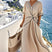 Women's Twist Front V-Neck Contrast Trim Maxi Dress - Image 7