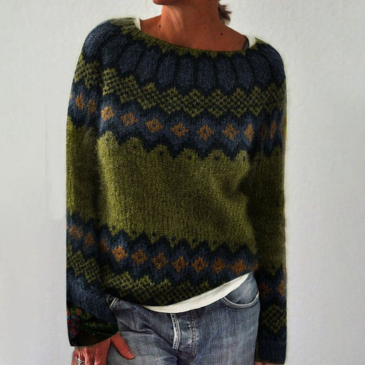 Maelis – Women’s Vintage Nordic Knit Sweater