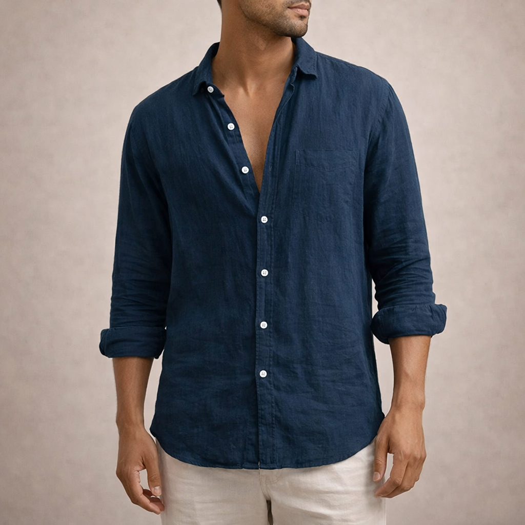 Luméro - Mens Linen Relaxed Shirt