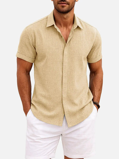 Novarello - Cotton Linen Short Sleeve Shirt