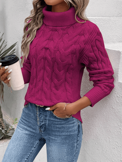 Maerelle – Pull à col roulé torsadé pour femme