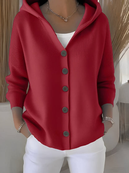 Fiona – Women’s Cozy Long Sleeve Knit Cardigan with Hood