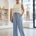 Caelith – Wide Linen Drawstring Trousers
