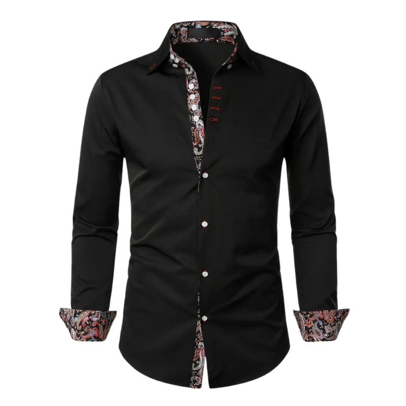 Paolo - Chemise Homme Ajustée à Motif Paisley Tissu Premium
