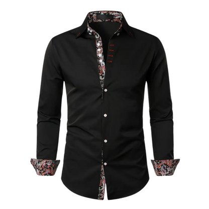 Paolo - Chemise Homme Ajustée à Motif Paisley Tissu Premium