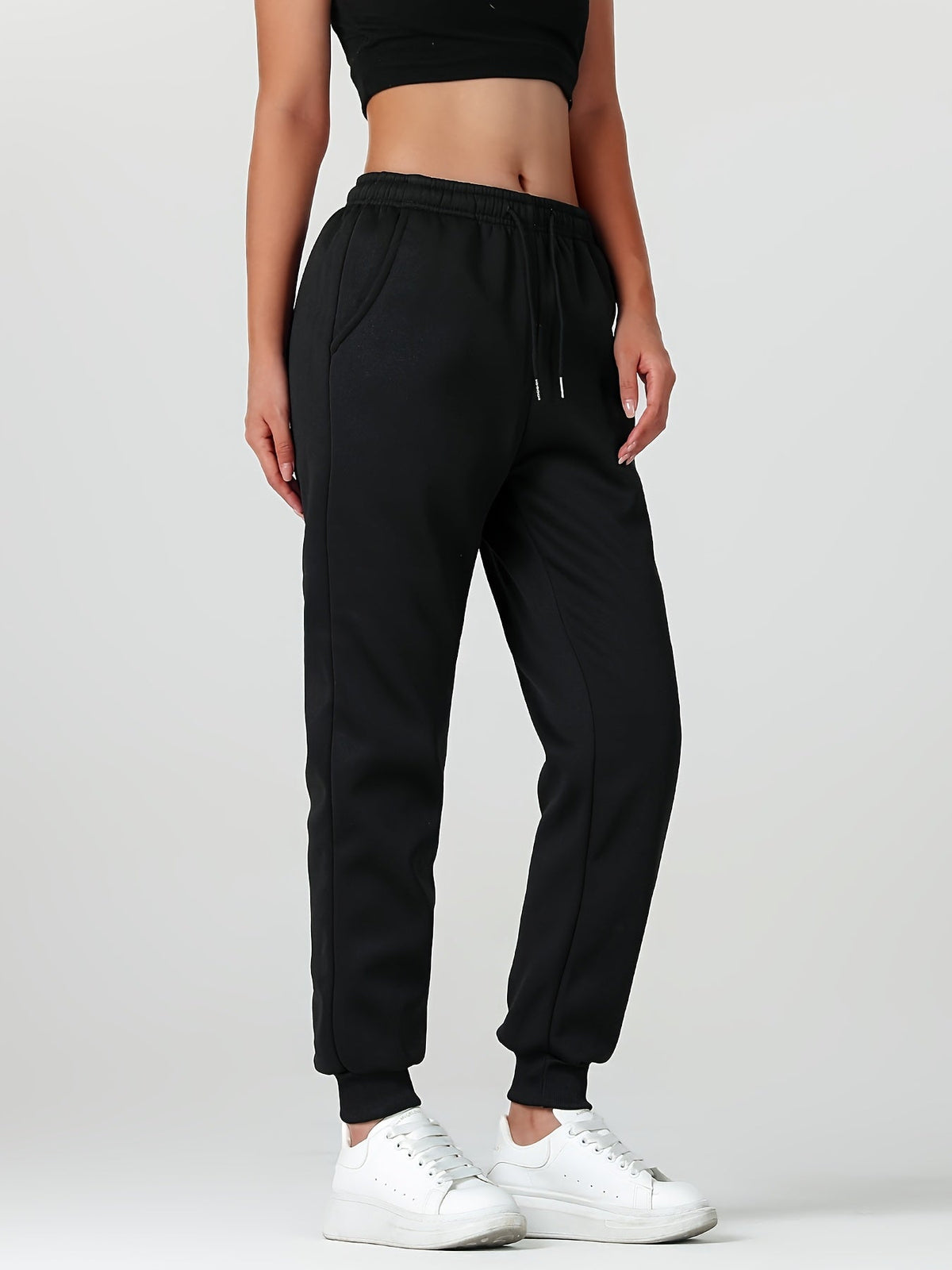 Women's Fleece Lined Cuffed Joggers - Image 5