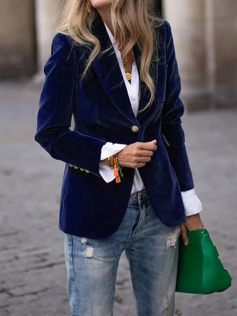 Vanessa - Elegant Fluwelen Knopen Blazer - Image 5