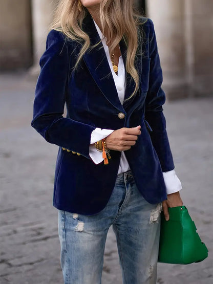 Vanessa - Elegant Fluwelen Knopen Blazer - Image 5