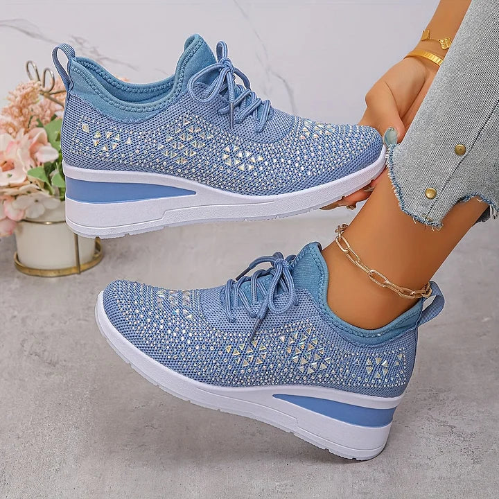 Women Orthopedic Rhinestone Sneakers Arch Support Walking Shoes - Image 18