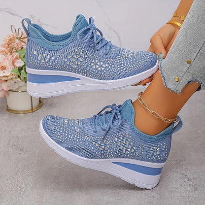 Women Orthopedic Rhinestone Sneakers Arch Support Walking Shoes - Image 18