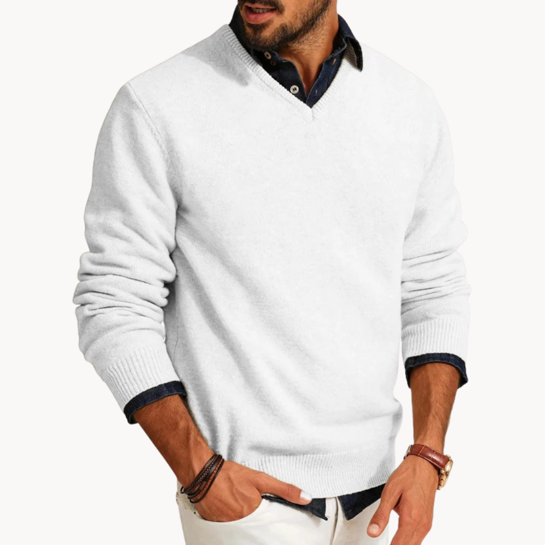 Finley – Maglione da uomo a collo a V lavorato a maglia