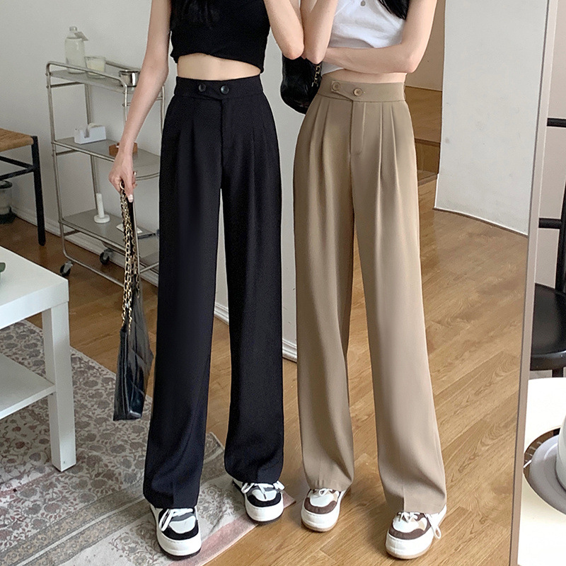 Elowyna - Pantaloni Donna a Vita Alta a Gamba Larga
