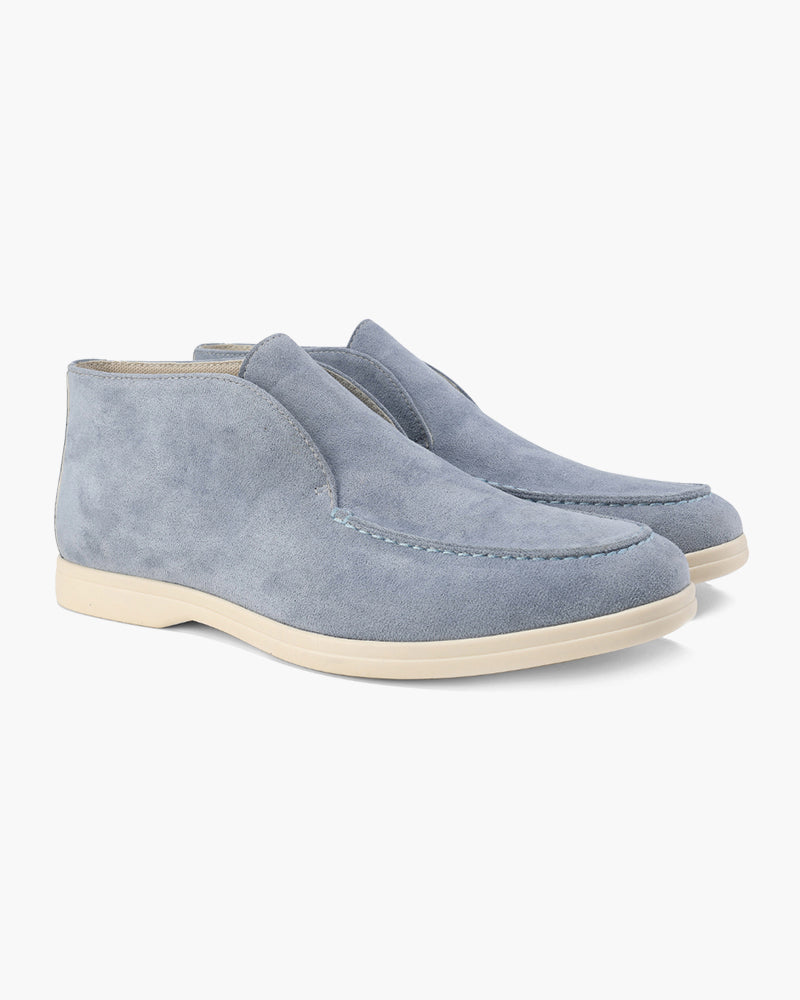 Caelim - Mocasín slip-on de ante para hombre, corte medio
