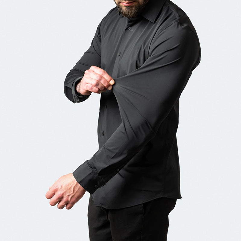 Men's Wrinkle-Free Stretch Non-Iron Button-Down Shirt - Image 2