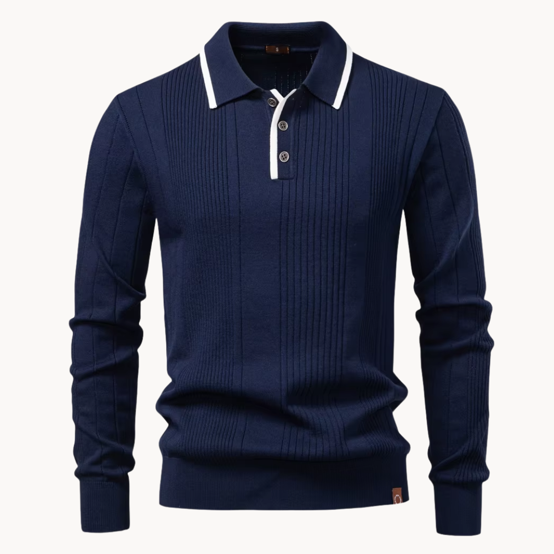 Callen – Herrestrikket Polo med Knapper