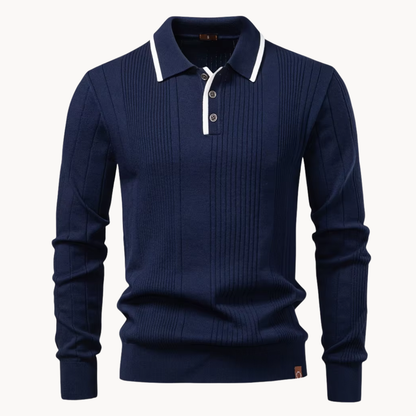 Callen – Herrestrikket Polo med Knapper