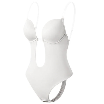Mavelin - Głęboki dekolt w serek, bezplecowy modelujący body