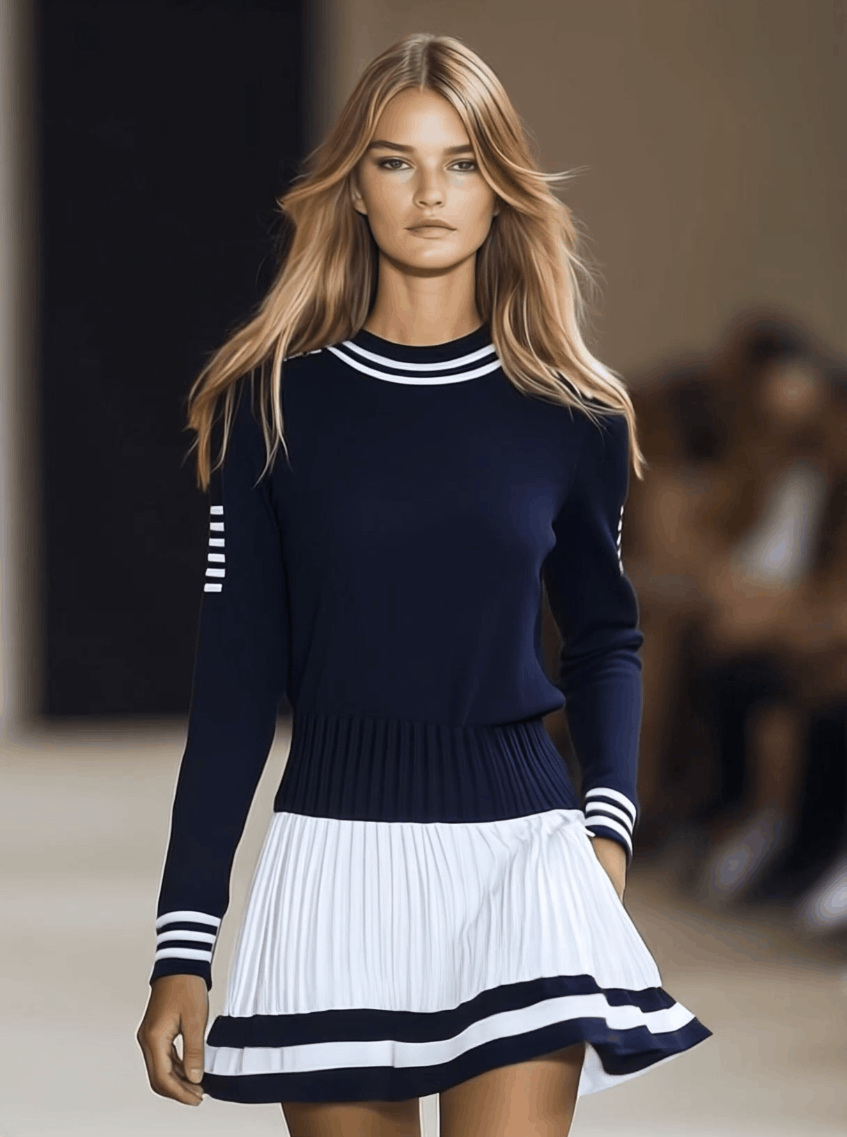 Mirevella – Robe courte sportive pour femme avec col rond