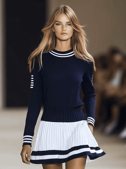 Mirevella – Robe courte sportive pour femme avec col rond