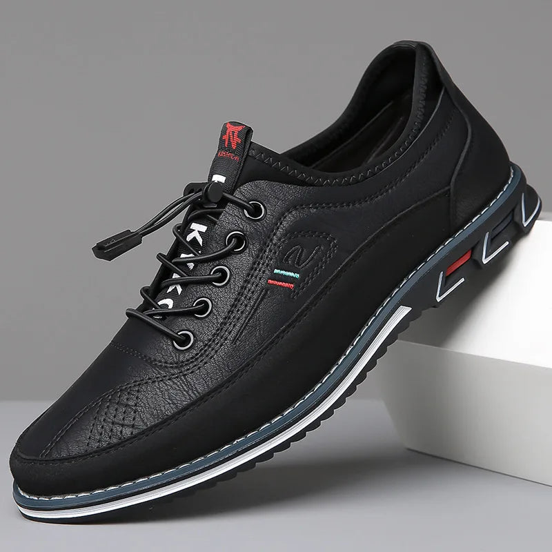 Men's Leather Oxford Shoes Classic Cap Toe Formal - Image 4