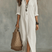 Women Black Button Front Boho Long Sleeve Shirt Maxi Dress - Image 7