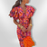 Evara - Pleated Sleeve Colourful Dress
