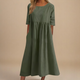 Women Relaxed Fit Casual Midi Dress with Pockets Summer - Image 3