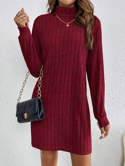 Women Ribbed Knit Sweater Dress - Image 24
