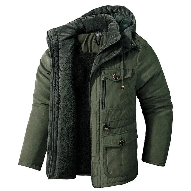 Levik – Manteau d'hiver doublé avec fausse fourrure pour homme