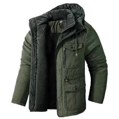 Levik – Manteau d'hiver doublé avec fausse fourrure pour homme
