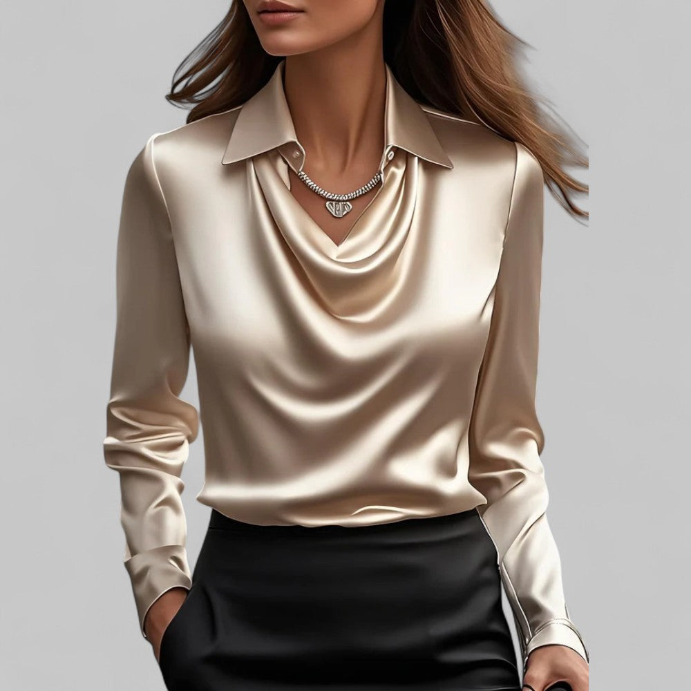 Teresa – Camicetta Drappeggiata in Raso