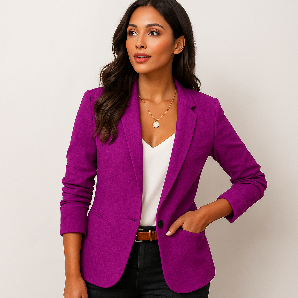 Women's Fitted Tailored Blazer Structured Long Sleeve - Image 2