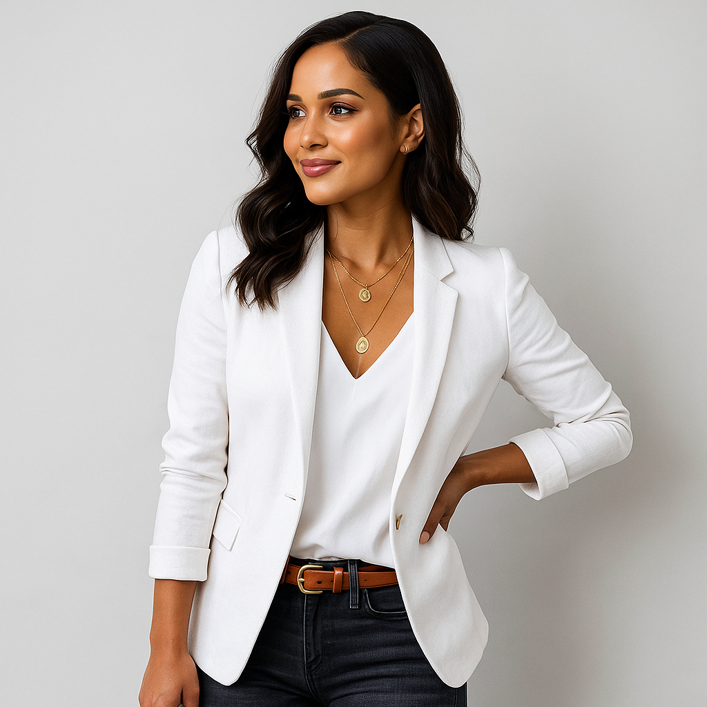 Women's Fitted Tailored Blazer Structured Long Sleeve - Image 12