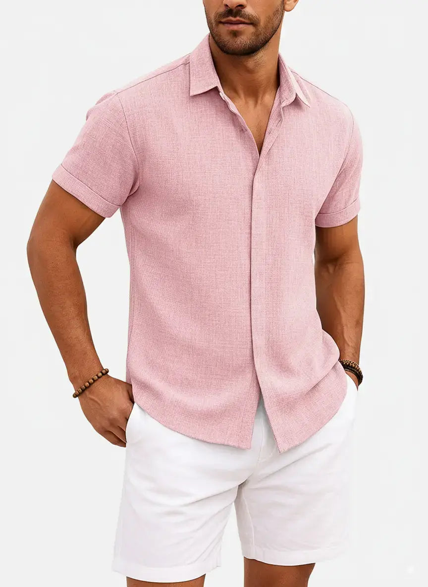 Novarello - Cotton Linen Short Sleeve Shirt