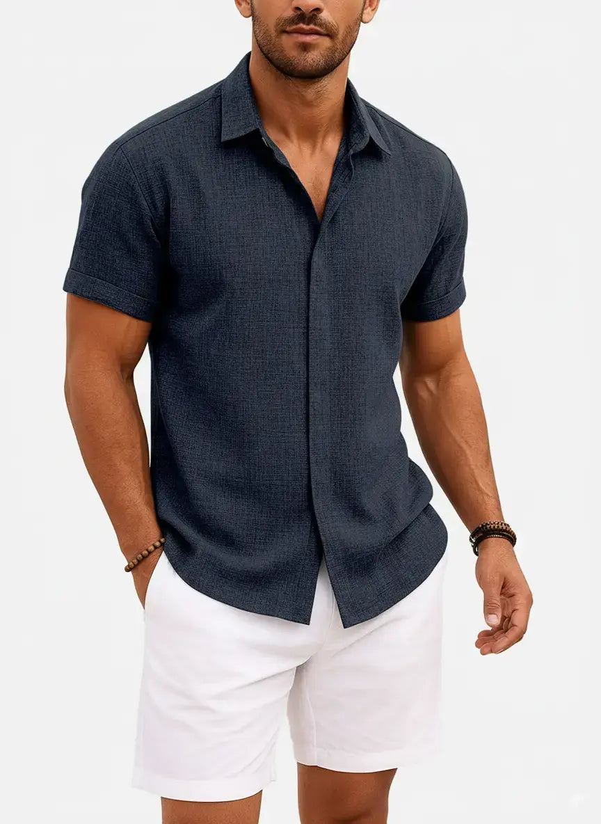 Novarello - Cotton Linen Short Sleeve Shirt