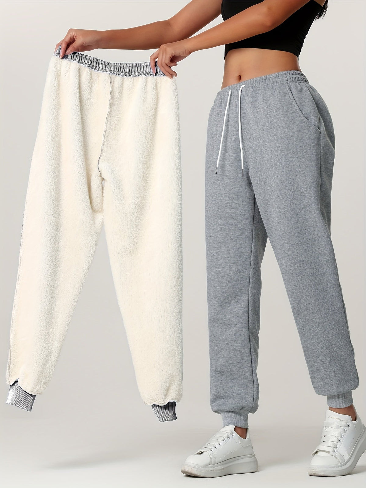 Women's Fleece Lined Cuffed Joggers - Image 22