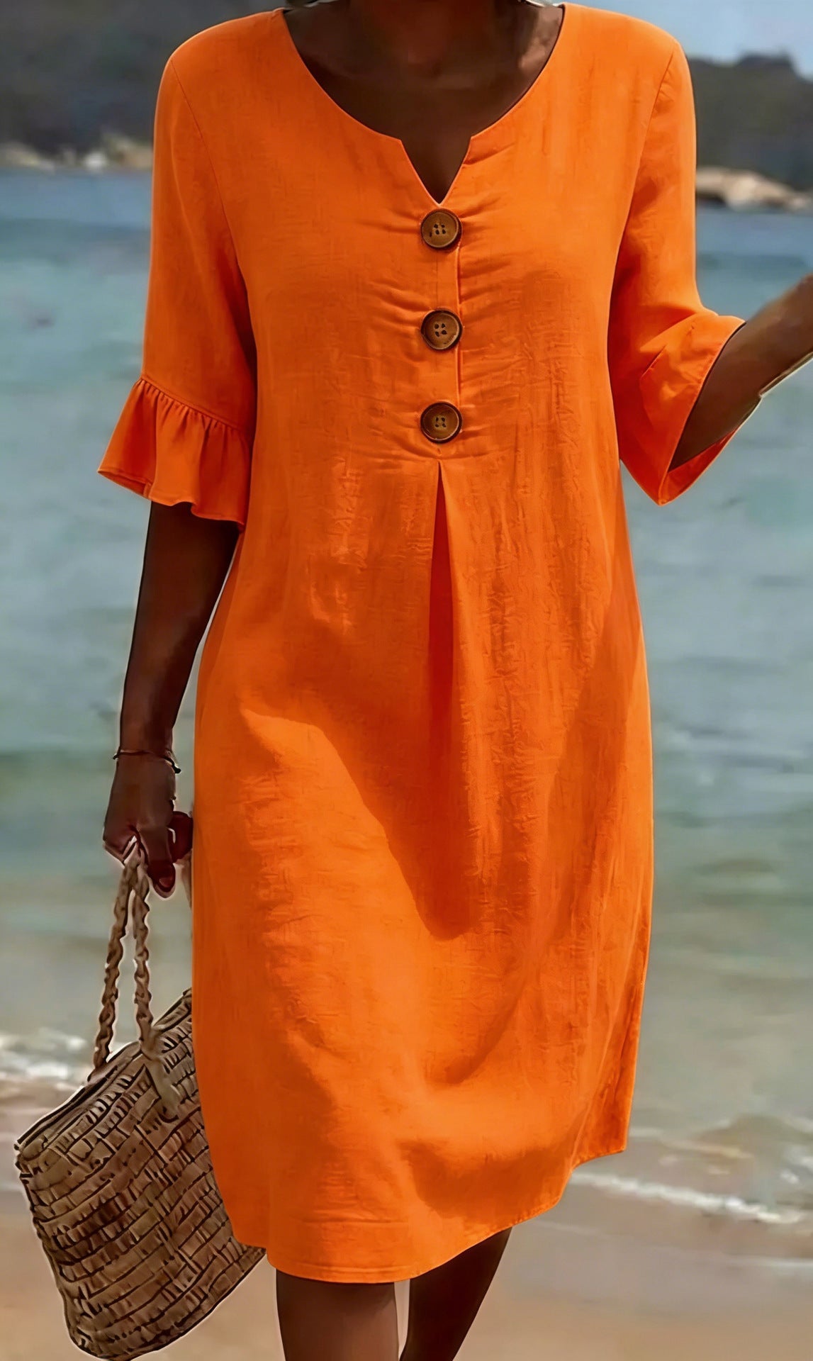 Contrina - Cotton Linen Summer Dress