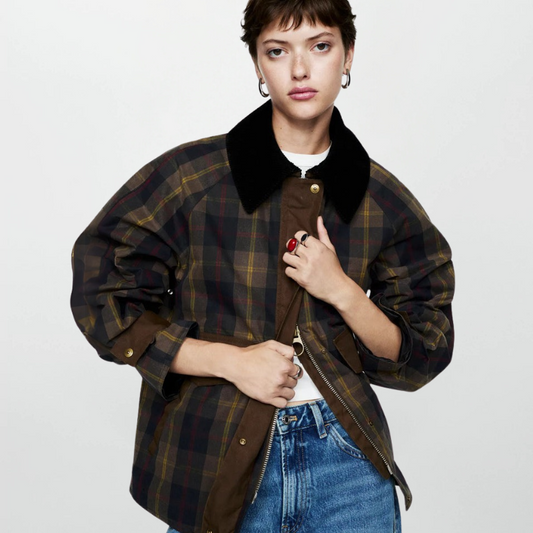 Alison – Női Kockás Cipzáras Téli Kabát