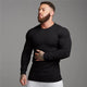 Elandro – T-shirt à manches longues pour homme avec coupe ajustée décontractée