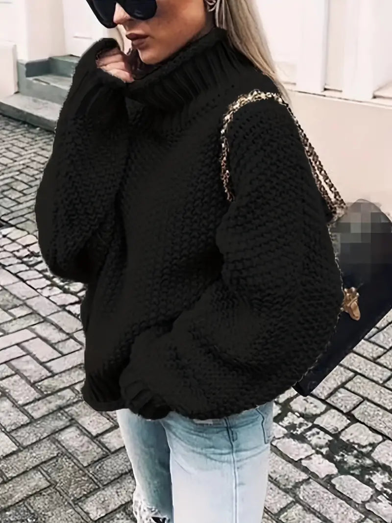 Valerin – Maglione a collo alto tinta unita da donna