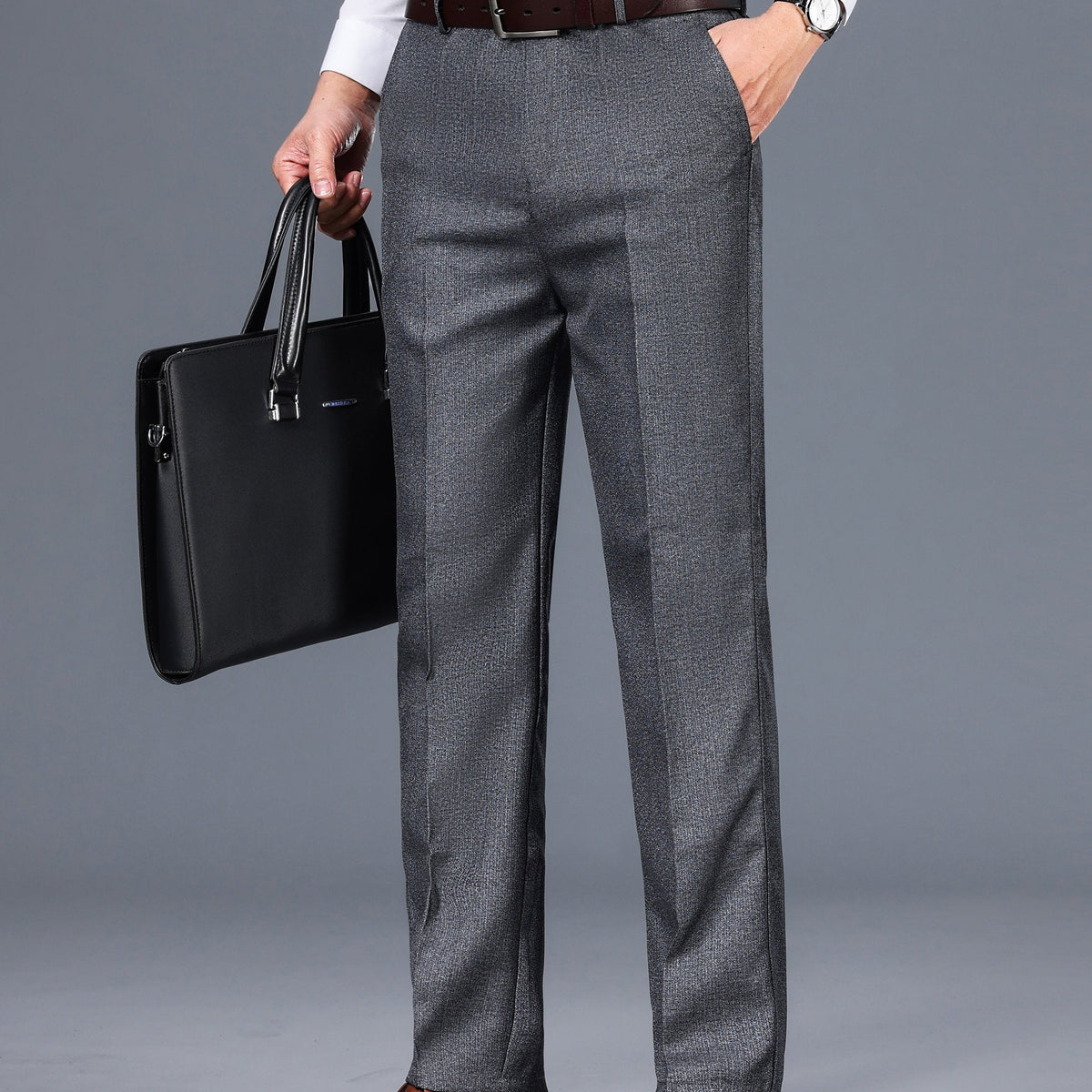 Men Tailored Straight Leg Dress Pants