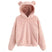 Elourie – Maglione in pile da donna con cappuccio a orecchie di orso